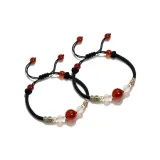 Браслет из фасоли адзуки [Красный, 1 пара]