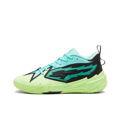 PUMA Scoot Zeros PRED Slip-resistant Abrasion-resistant Shock Absorbers Low Top Basketball Shoes Unisex Blue Green PUMA Scoot Zeros PRED Противоскользящие устойчивые к истиранию амортизирующие низкий топ баскетбольные кроссовки унисекс синий зеленый
