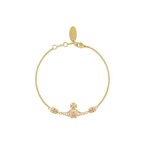 Vivienne Westwood Brass Bracelets Женские Персиково-розовый Ромб Золотой