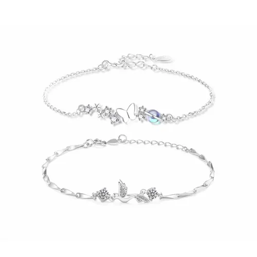 MUYAN Серебро S925 Синий Эвкалипт Бабочка Bestie Браслет Женский