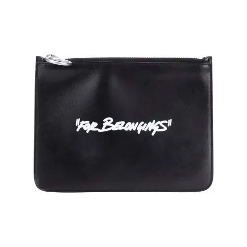 OFF Белый Кожа Маленькая Сумка Клатч Унисекс Черный