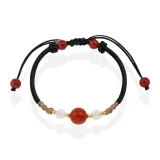 Браслет-шнурок из фасоли адзуки [Красный]