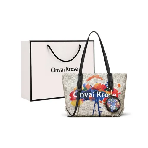 Simvay Clos PVC с синтетической кожей одно плечо сумка-тоут тоут большой женский серая клетка бежевый белый