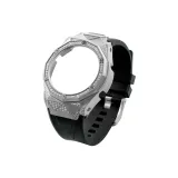 Серебряный ободок + черный ремешок