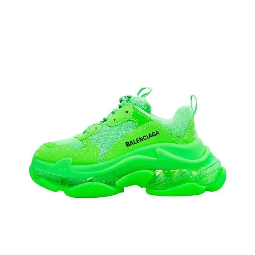 Balenciaga Triple S Low Топ Толстоподошвенные кроссовки Женские Зеленый