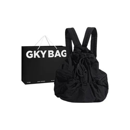 GKY ПУ (полиуретан) Повседневный Универсальный Плиссированный Рюкзак Студенты Унисекс Бежевый Синий Черный