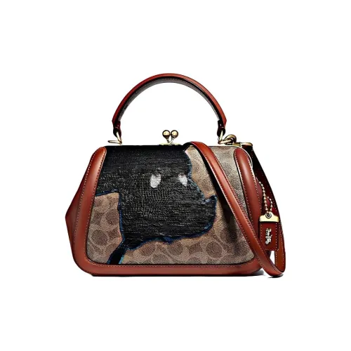 COACH Disney X Peter Pan Коллаборация Рамка Холст Кожа Сумка Сумка через плечо Сумка через плечо Стандартная Женская