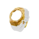 Золотой ободок + белый ремешок
