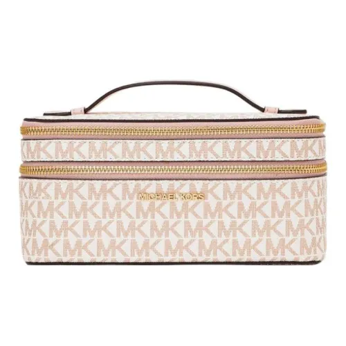 MICHAEL KORS Jet Set Charm Покрытый холст Сумка Косметичка Дорожная сумка Большая Женская Белая