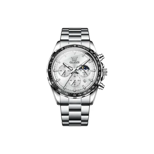 OLEVS Play The Cool Series Кварцевый механизм Часы Мужские Белый циферблат