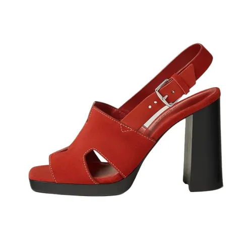 HERMES Eris One Ремень Сандалии Женские Оранжевый Пудинг