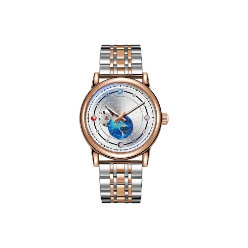 Dulunwe Starry Sea Collection Автоматический Механический Механизм Нержавеющая Сталь Ремешок Часы Мужские Черный Циферблат