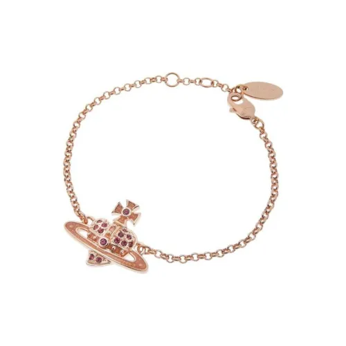 Вивьен Вествуд Металл Реверс Центрипетальный Сатурн Дизайн Браслет Унисекс Розовое Золото Фиолетовый Ромб