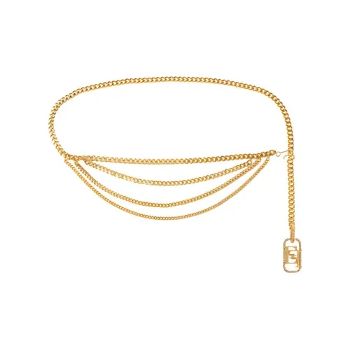 Elisabetta Franchi Логотип Идентификация Латунь Ремень Женский Золотой