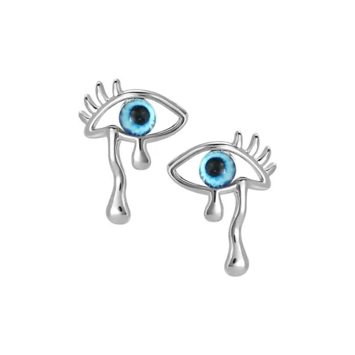 GIRATI Нефритовые серьги-гвоздики с цветной глазурью Женские