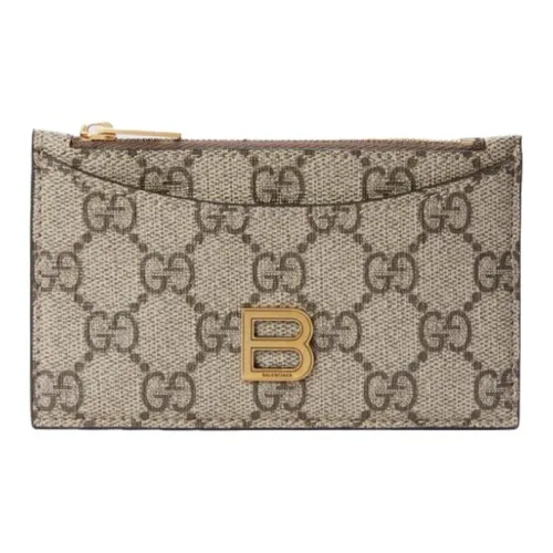 GUCCI Balenciaga Коллаборация The Hacker Project Кожа Картхолдер Монетница Картхолдер Унисекс Эбеновое дерево