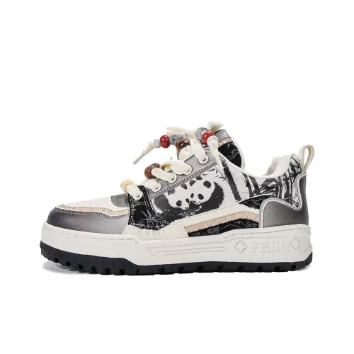 FERNANDA FRANKLIN Ink Bamboo Panda Покрытие Амортизация Устойчивость к истиранию Низкий Топ Скейтборд Кроссовки Женские Белые