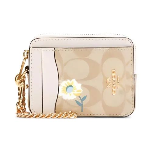 COACH Карман для карт из ПВХ Клатч Кошелек для монет Женский Белый Хаки