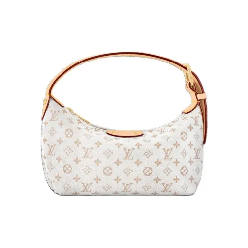 LOUIS VUITTON Корова Кожа Комбинированная Сумка-ланчбокс Сумка Плечевая Сумка Женская Белая и Коричневая