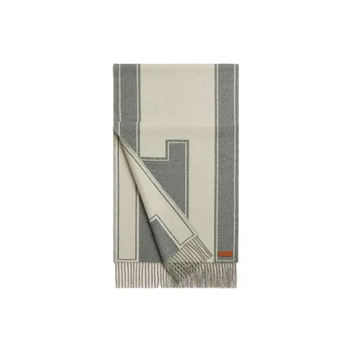 HERMES Кашемир Вязаные Шарфы Унисекс Серый