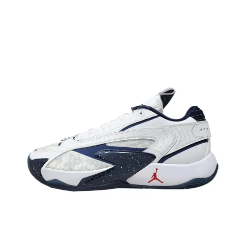 Джордан Luka 2 'Howard University' PE Устойчивые к истиранию Низкие Баскетбольные Кроссовки Мужские Белые и Синие