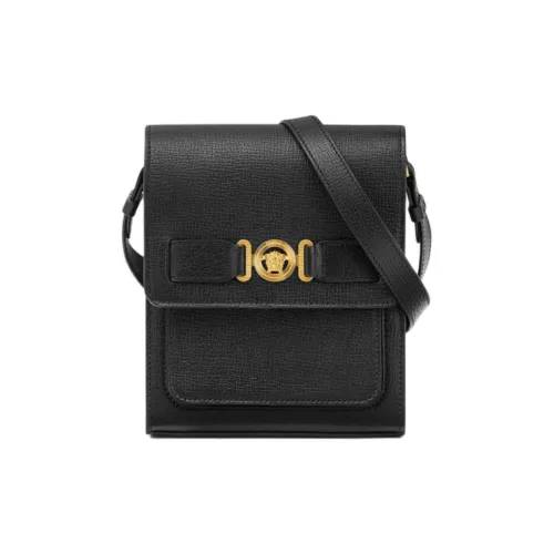 VERSACE MEDUSA BIGGIE серия Сумка через плечо из козьей кожи Мужская Черный Золото