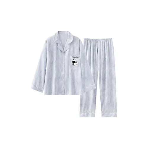 O'MESIK Пижамный комплект Женский Холодный Синий Серый