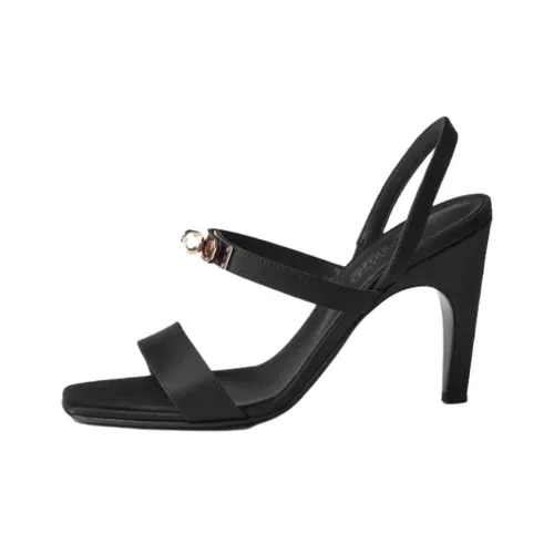 HERMES Glamour One Ремень Сандалии Женские Черные