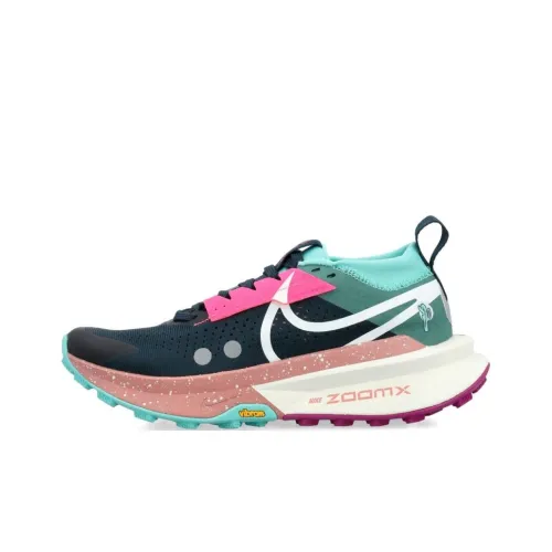 Nike Zegama Trail 2 Slip-resistant Abrasion-resistant Low Top Беговые кроссовки Женские Синий Зеленый