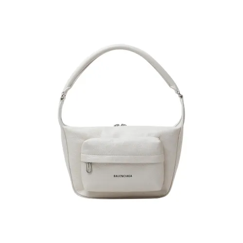 Balenciaga Lambskin One Shoulder Bag Medium Women's White