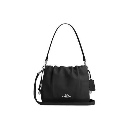 COACH Faye Коровья кожа Облачная сумка Сумка Сумка через плечо Большая Женская Черная