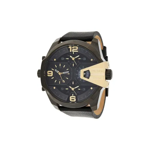 DIESEL Uber Chief Collection Мужские часы Кварцевый механизм Кожаный ремешок 55 мм Черный циферблат