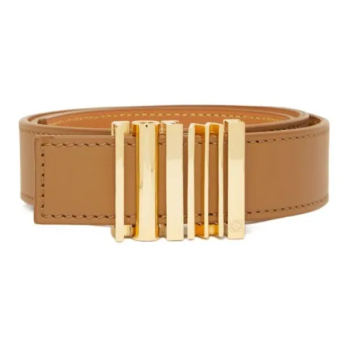 LOEWE Логотип детали плавная застежка телячья кожа кожаные ремни женский коричневый ширина 2,8 см