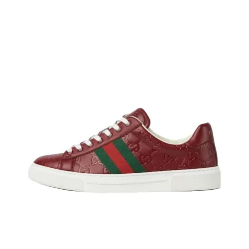GUCCI Ace Low Топ Скейтборд Кроссовки Женские Красные