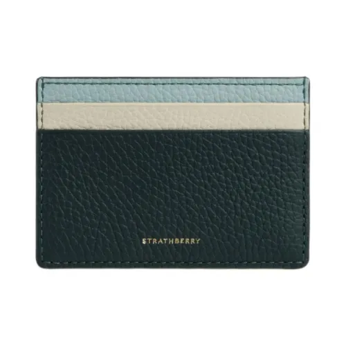 Strathberry Телячья кожа Картхолдер Женские Deep Зеленый Утка Яйцо Синий And Ромб Цвет