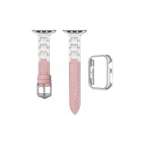 Белая керамика с розовым ремешком + полудеталь корпуса с ромбовидными заклепками