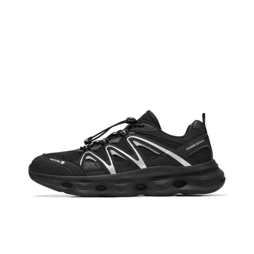 QIAODAN Беговые кроссовки Low Top Черный/Угольный Серый Мужской