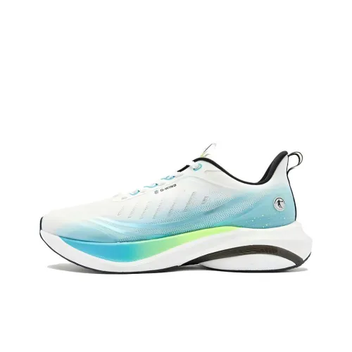 QIAODAN Borderless 6,0 Амортизация Износостойкий Низкий Топ Повседневные Беговые Кроссовки Мужские Белый Синий