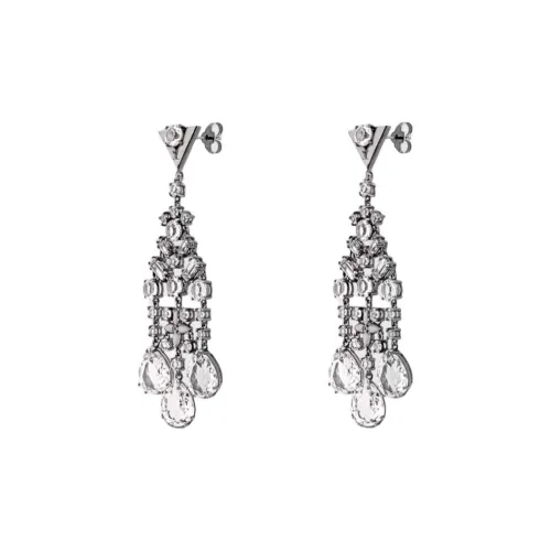 LOUIS VUITTON Искусственный кристалл Серьги-гвоздики Женские Серебряные