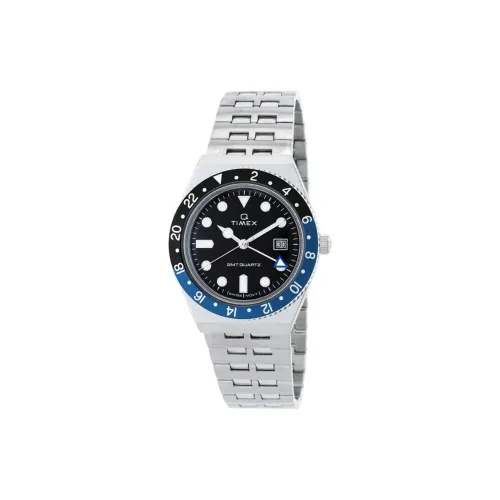 TIMEX Мужские часы Кварцевый механизм Ремешок из нержавеющей стали 38 мм Черный циферблат