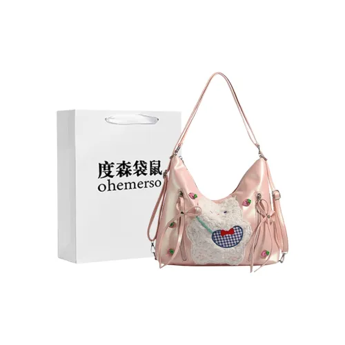 Dusen Kangaroo ПУ (полиуретан) Рюкзак Стандартный Женский Розовый