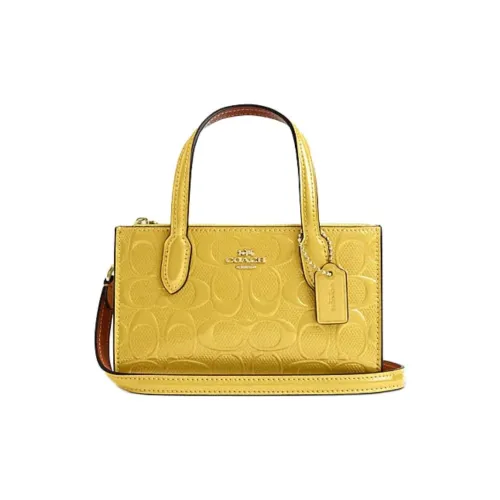 COACH Сумка Tote из коровьей кожи Сумка для покупок Сумка через плечо Сумка мини Женская Золотая