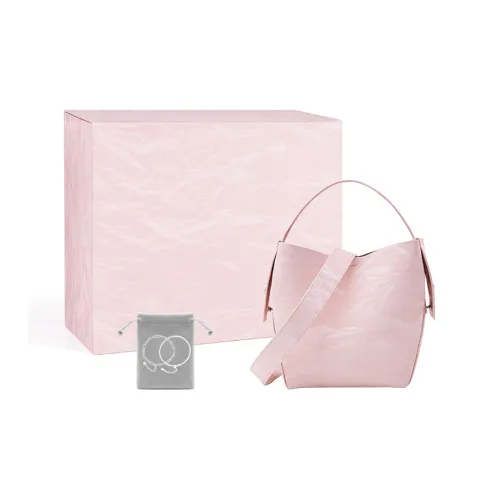 HE BAO BAO Премиум Луна Пряжа ПУ (полиуретан) Сумка через плечо Сумка на плечо Сумка для женщин Персиково-розовый