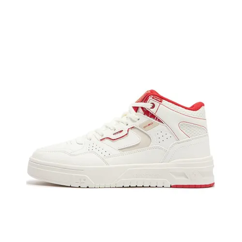 361° Slip-resistant Abrasion-resistant High Top Скейтборд Кроссовки Женские Белые Красные