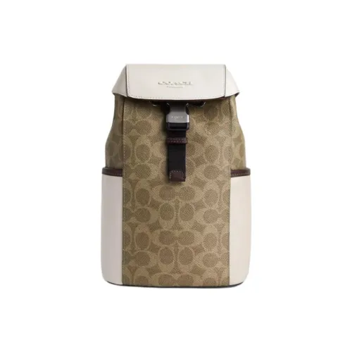 COACH Покрытый холст Сумка через плечо Sling Сумка Мужская Кленовый