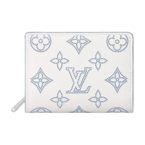 LOUIS VUITTON Mahina Кожа Кошелек Обычный Женские Белый и Синий