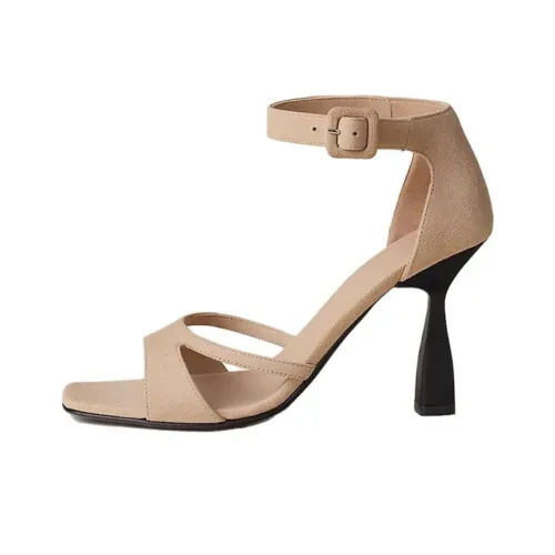 HERMES Gemma One Ремешок Сандалии 9,5 см Женские Коричневый