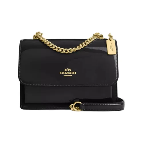 COACH Klare Лакированная кожа с гладкой кожей Сумка через плечо Сумка на плечо Женская Черная