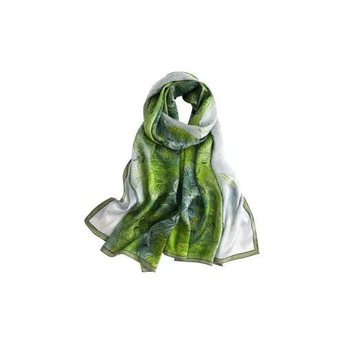 MITHAOL KUSC 100% шелк из тутового шелкопряда Шарфы Женские Green and LUSH