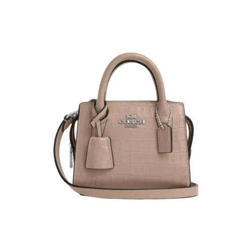COACH Крокодил Тисненая кожа Сумка через плечо Сумка Мини Женская Каменный цвет